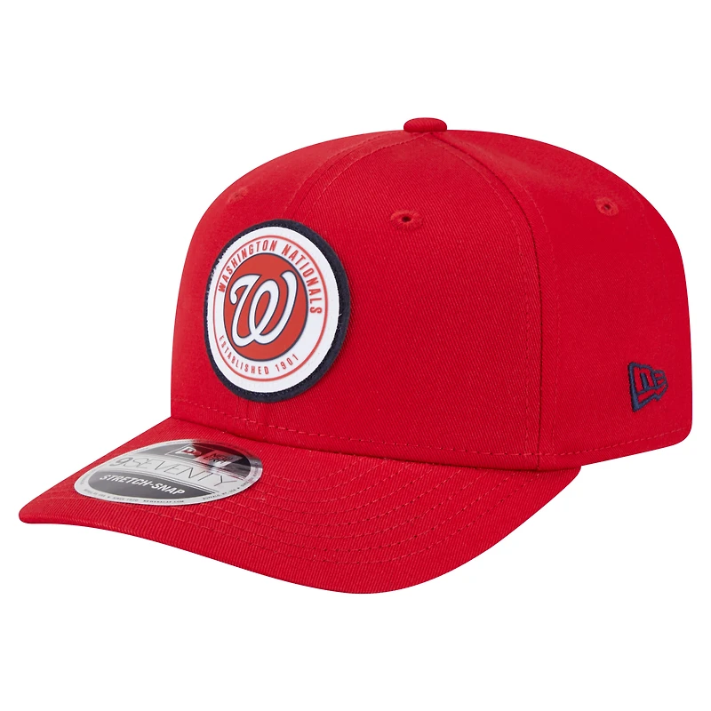 Casquette extensible à bouton-pression New Era 9SEVENTY rouge Washington Nationals pour homme