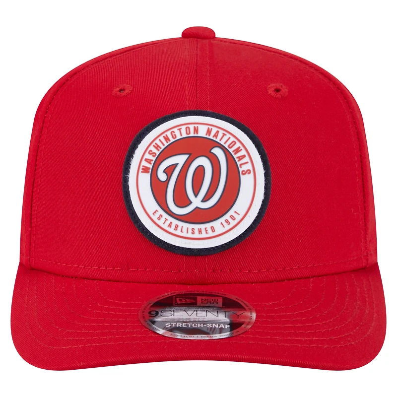 Casquette extensible à bouton-pression New Era 9SEVENTY rouge Washington Nationals pour homme