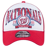 Casquette camionneur ajustable New Era 9FORTY A-Frame rouge Washington Nationals pour homme