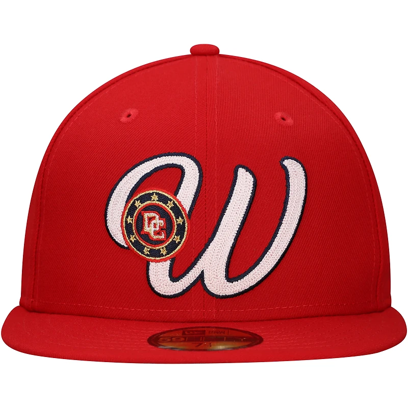Men's New Era Red Washington Nationals  Duo Logo 2.0 59FIFTY Fitted Hat