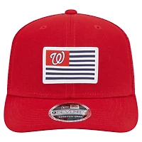 Men's New Era Red Washington Nationals Flag 9SEVENTY Stretch-Snap Hat