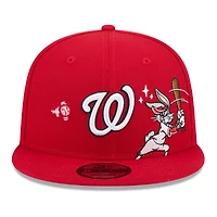 Men's New Era Red Washington Nationals Looney Tunes Bugs Bunny 9FIFTY Snapback Hat