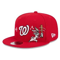 Men's New Era Red Washington Nationals Looney Tunes Bugs Bunny 9FIFTY Snapback Hat