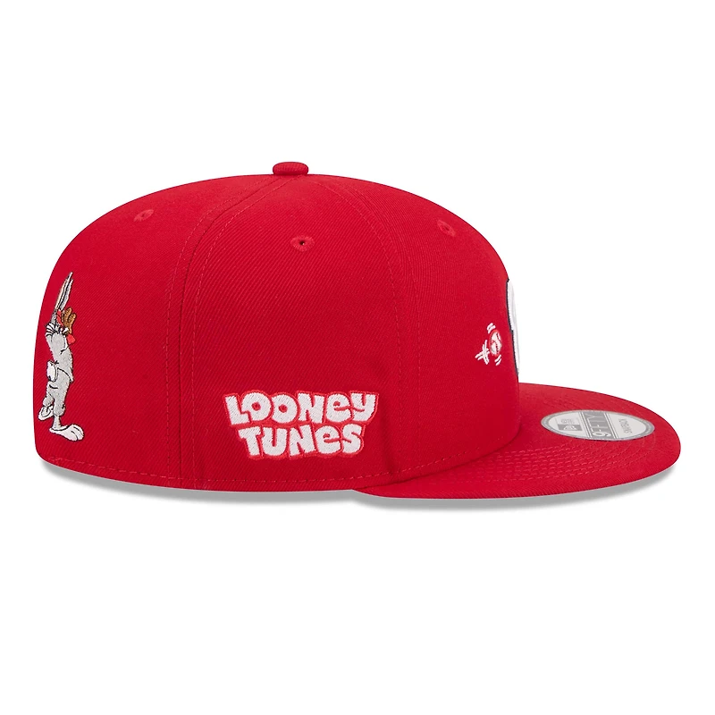 Casquette snapback New Era rouge Washington Nationals Looney Tunes Bugs Bunny 9FIFTY pour homme