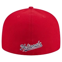 Casquette ajustée Overlap 59FIFTY rouge des Washington Nationals de New Era pour homme