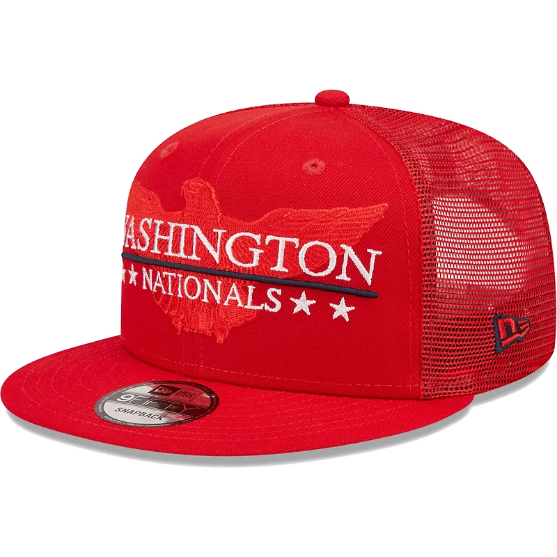 Casquette Snapback 9FIFTY Patriot Trucker rouge des Washington Nationals New Era pour homme