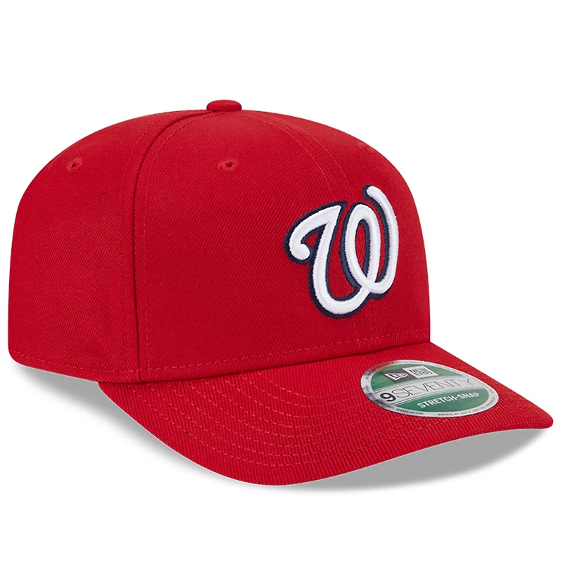 Casquette ajustable New Era 9SEVENTY pour homme, réplique de joueur des Nationals de Washington, rouge