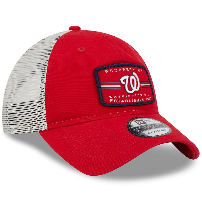 Casquette Snapback 9TWENTY Property Trucker rouge des Washington Nationals New Era pour homme