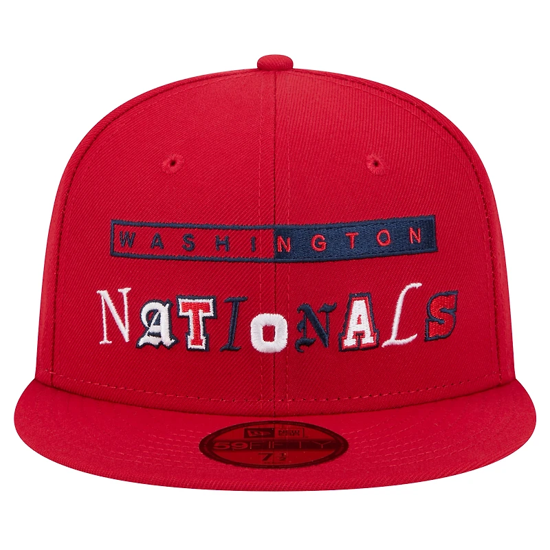 Casquette ajustée Ransom 59FIFTY pour homme New Era rouge des Washington Nationals