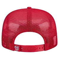 Casquette de golf ajustable rétro en satin rouge Washington Nationals pour homme New Era