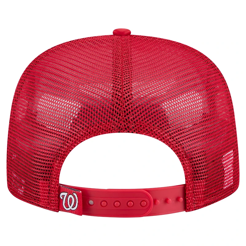 Men's New Era Red Washington Nationals Retro Satin Script Golfer Adjustable Hat