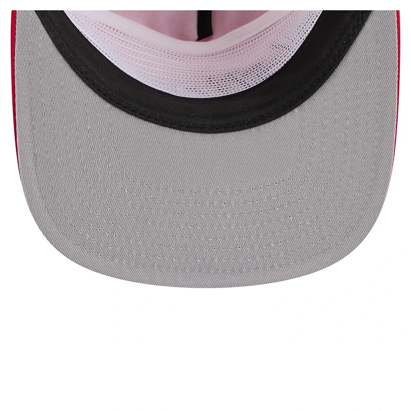 Casquette de golf ajustable rétro en satin rouge Washington Nationals pour homme New Era