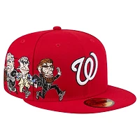 Casquette ajustée New Era rouge Washington Nationals Run Mascot 59FIFTY pour homme