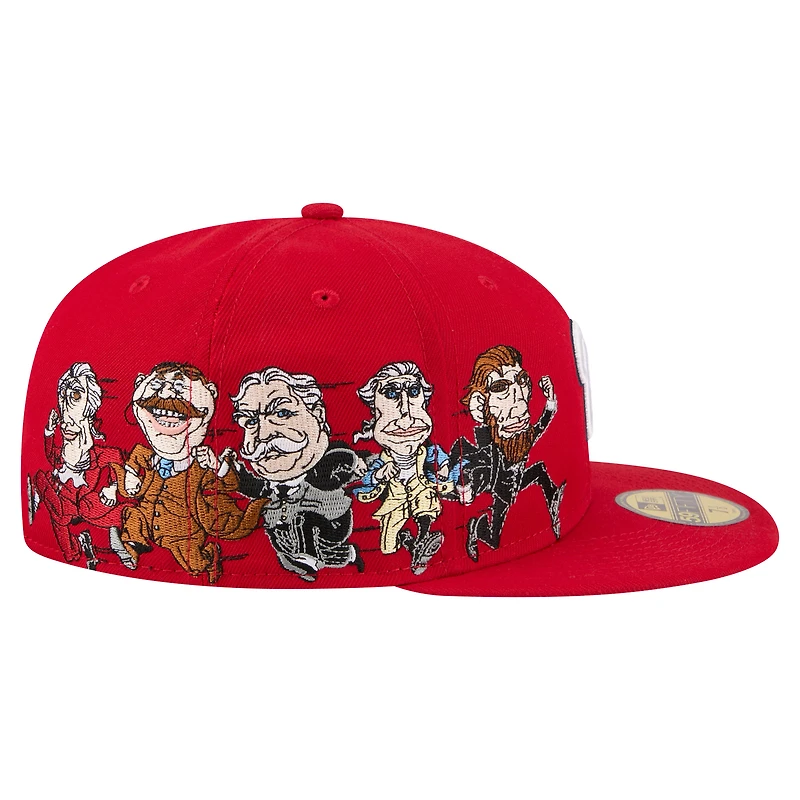 Casquette ajustée New Era rouge Washington Nationals Run Mascot 59FIFTY pour homme