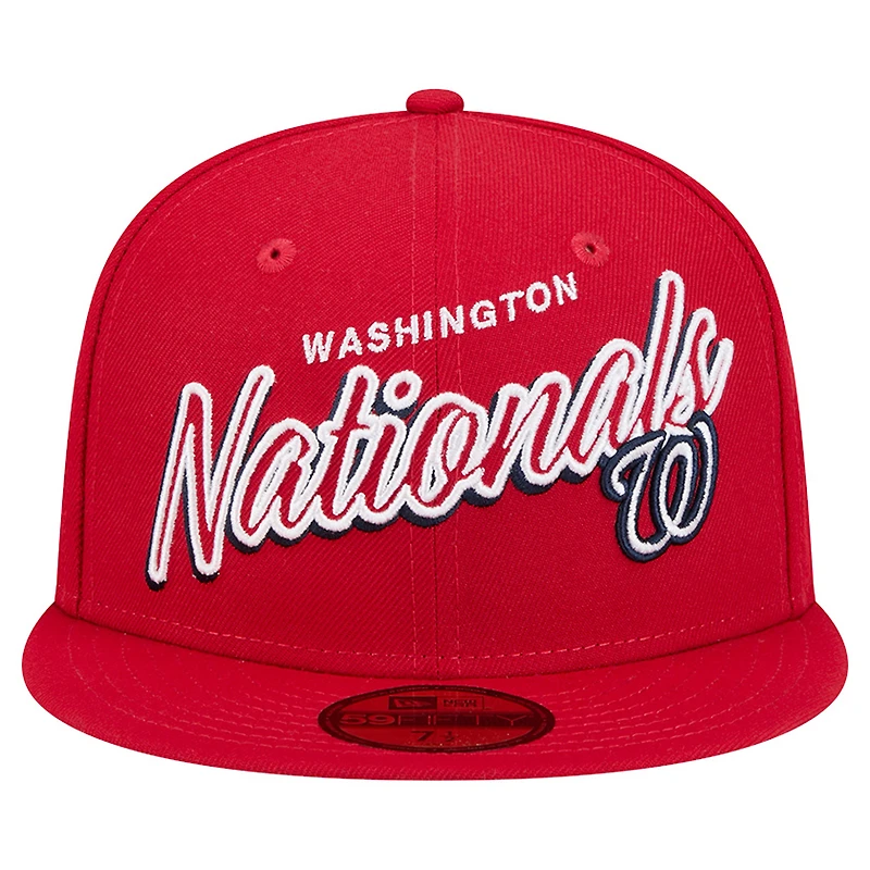 Casquette ajustée 59FIFTY rouge Washington Nationals pour homme New Era