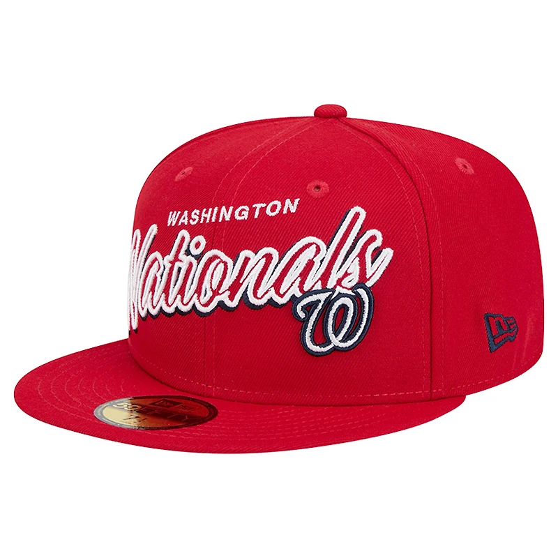 Casquette ajustée 59FIFTY rouge Washington Nationals pour homme New Era