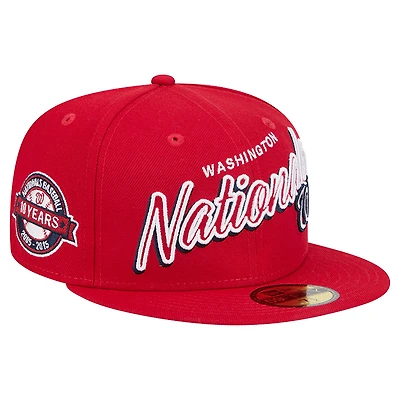 Casquette ajustée 59FIFTY rouge Washington Nationals pour homme New Era