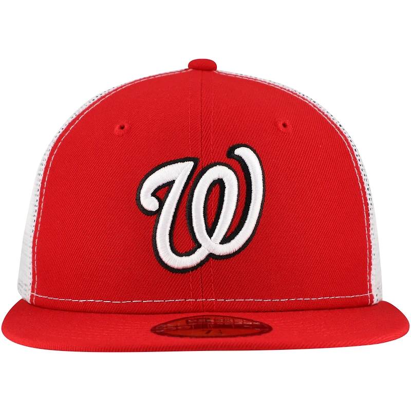 Casquette ajustée 59FIFTY Trucker couleur rouge de l'équipe des Nationals Washington pour hommes New Era