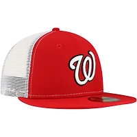Casquette ajustée 59FIFTY Trucker couleur rouge de l'équipe des Nationals Washington pour hommes New Era