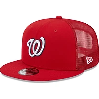 Men's New Era Red Washington Nationals Team Color Trucker 9FIFTY Snapback Hat