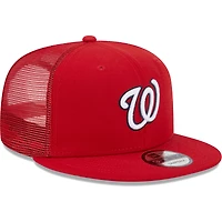 Casquette Snapback 9FIFTY Team Color des Washington Nationals rouge New Era pour homme