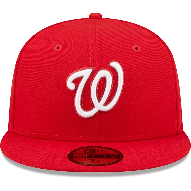 Casquette ajustée 59FIFTY rouge et blanche avec logo des Washington Nationals New Era pour homme