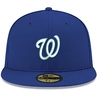 Casquette ajustée 59FIFTY blanche avec logo Royal Washington Nationals New Era pour homme