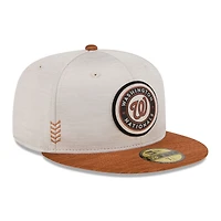 Casquette ajustée 59FIFTY New Era pour hommes, pierre/marron, Washington Nationals 2024 Clubhouse