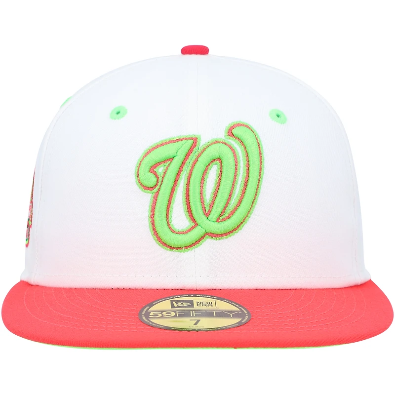 Casquette ajustée 59FIFTY Strawberry Lolli des Nationals de Washington Robert F. Kennedy Memorial Stadium New Era pour homme, blanc/corail