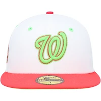 Casquette ajustée 59FIFTY Strawberry Lolli des Nationals de Washington Robert F. Kennedy Memorial Stadium New Era pour homme, blanc/corail
