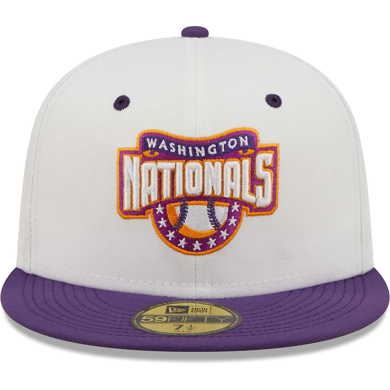 Casquette ajustée 59FIFTY Grape Lolli pour homme New Era, blanc/violet Washington Nationals 2008 Park