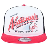 Casquette snapback New Era 9FIFTY blanche/rouge pour homme, motif rétro des Washington Nationals
