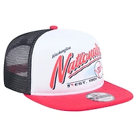 Men's New Era White/Red Washington Nationals Retro Script Trucker 9FIFTY Snapback Hat