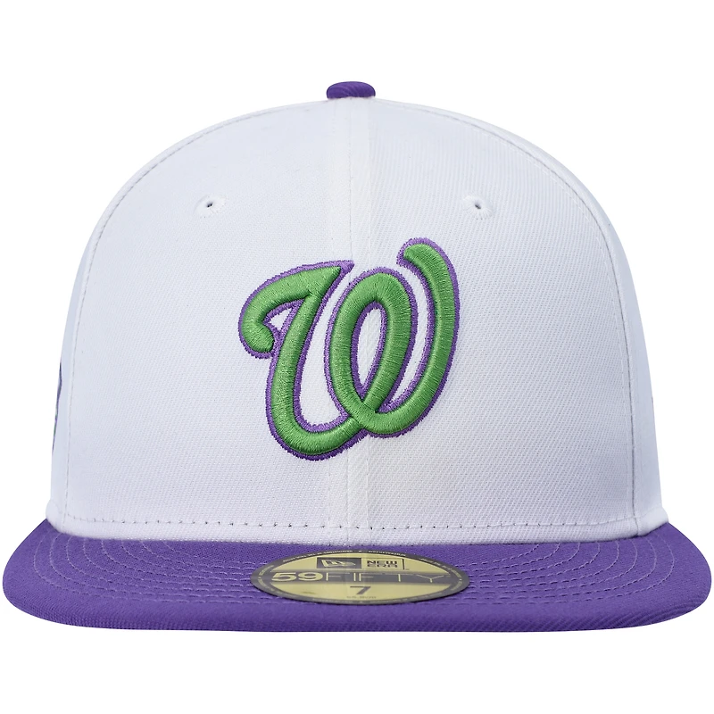 Men's New Era White Washington Nationals  Side Patch 59FIFTY Fitted Hat