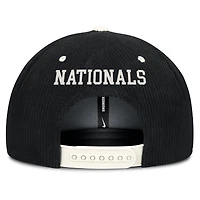 Casquette structurée à fermeture snapback Nike noire Washington Nationals Pro en velours côtelé pour homme