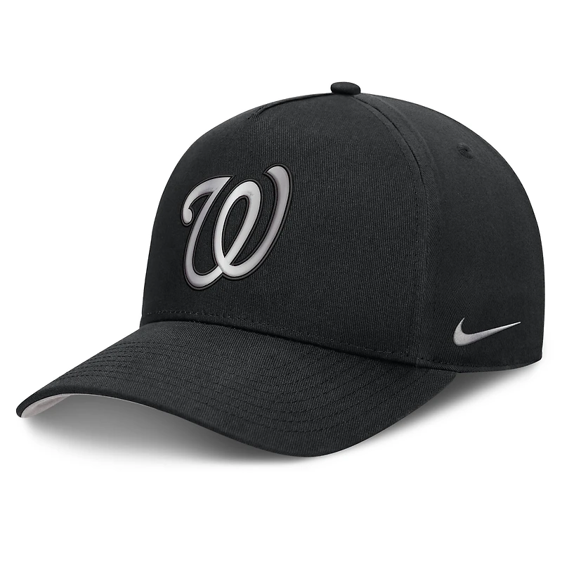 Men's Nike Black Washington Nationals Rise Dri-FIT A-Frame Adjustable Hat