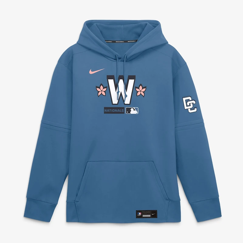 Men's Nike Blue Washington Nationals Authentic Collection City Connect Therma-FIT Hoodie