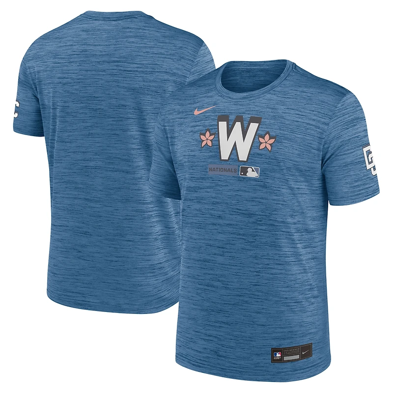 T-shirt Nike City Connect Velocity Dri-FIT Authentic Collection Nationals bleu pour homme