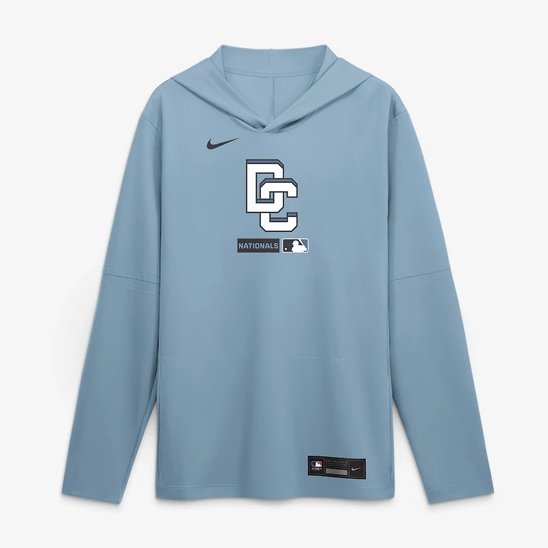 Men's Nike Blue Washington Nationals City Connect Dri-FIT Long Sleeve Hooded T-Shirt