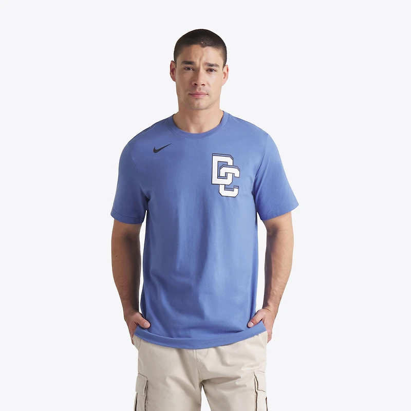 T-shirt Nike CJ Abrams bleu pour homme, Washington Nationals 2025 City Connect Fuse, nom et numéro