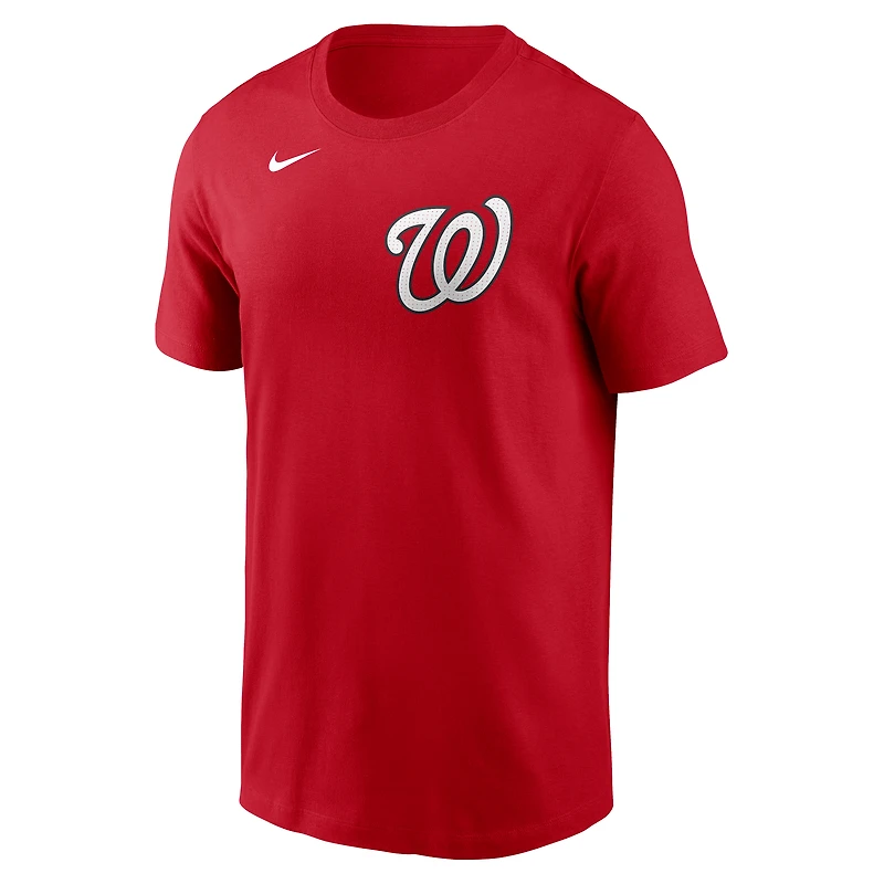 Men's Nike CJ Abrams Red Washington Nationals Fuse Name & Number T-Shirt