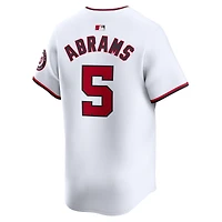 Maillot de joueur Nike CJ Abrams blanc Washington Nationals Home Limited pour homme