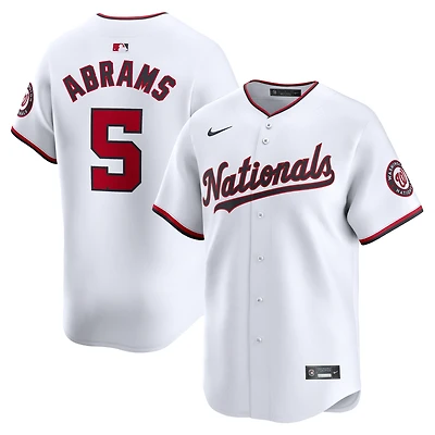 Maillot de joueur Nike CJ Abrams blanc Washington Nationals Home Limited pour homme