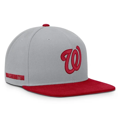 Men's Nike Gray/Red Washington Nationals Primetime Pro Dri-FIT Snapback Hat