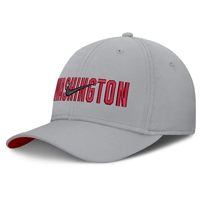 Men's Nike  Gray Washington Nationals Primetime Rise Dri-FIT Flex Hat