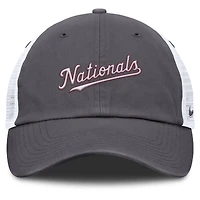 Men's Nike Gray Washington Nationals Wordmark Club Adjustable Trucker Hat