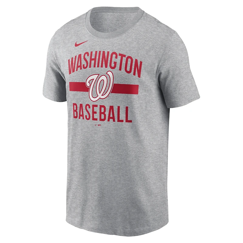 Men's Nike  Heather Gray Washington Nationals Arched T-Shirt