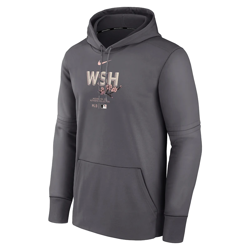 Sweat à capuche Nike City Connect Performance pour hommes, gris chiné, Washington Nationals Authentic Collection