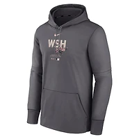 Sweat à capuche Nike City Connect Performance pour hommes, gris chiné, Washington Nationals Authentic Collection