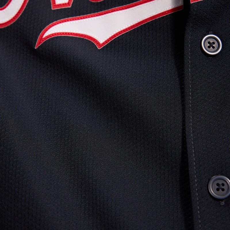 Maillot de joueur alternatif James Wood bleu marine des Washington Nationals pour homme, édition limitée
